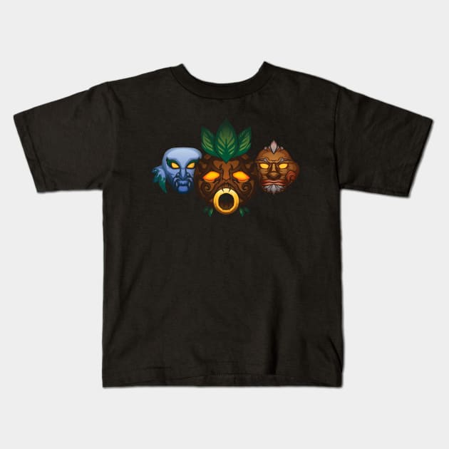 Faces of the Hero Kids T-Shirt by cArxangel